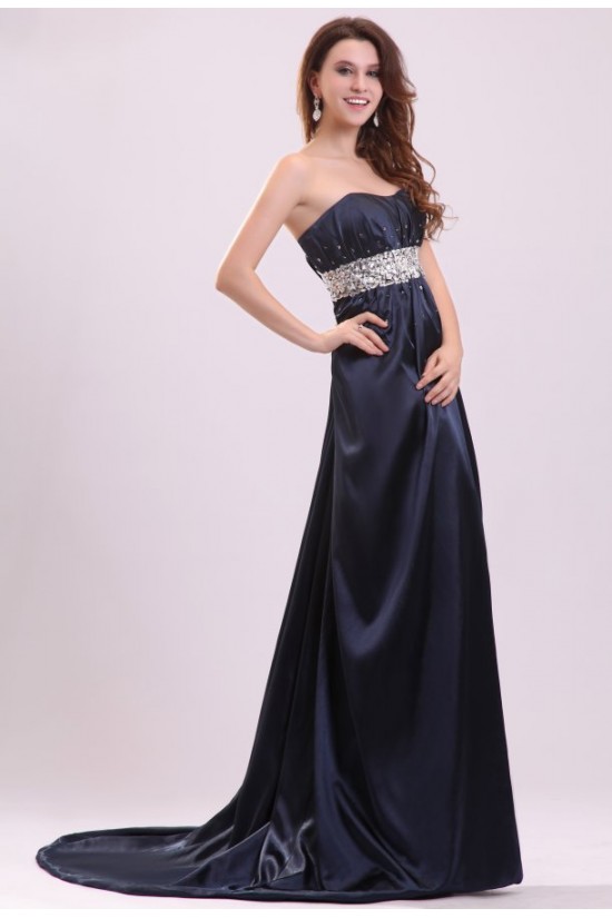 Empire Strapless Long Beaded Prom Evening Formal Party Dresses ED010027