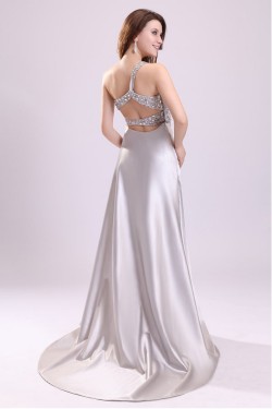 A-Line One-Shoulder Long Beaded Prom Evening Formal Party Dresses ED010028