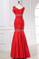 Trumpet/Mermaid Beaded Long Red Prom Evening Formal Party Dresses ED010031