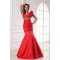 Trumpet/Mermaid Beaded Long Red Prom Evening Formal Party Dresses ED010031