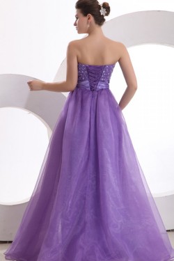 A-Line Strapless Beaded Long Purple Prom Evening Formal Party Dresses ED010035