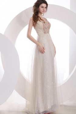 A-Line Beaded Long Prom Evening Formal Party Dresses ED010037