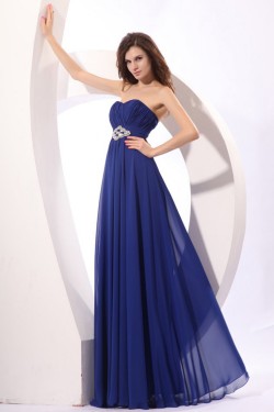 Long Blue Chiffon Prom Evening Formal Party Dresses/Maternity Evening Dresses ED010045