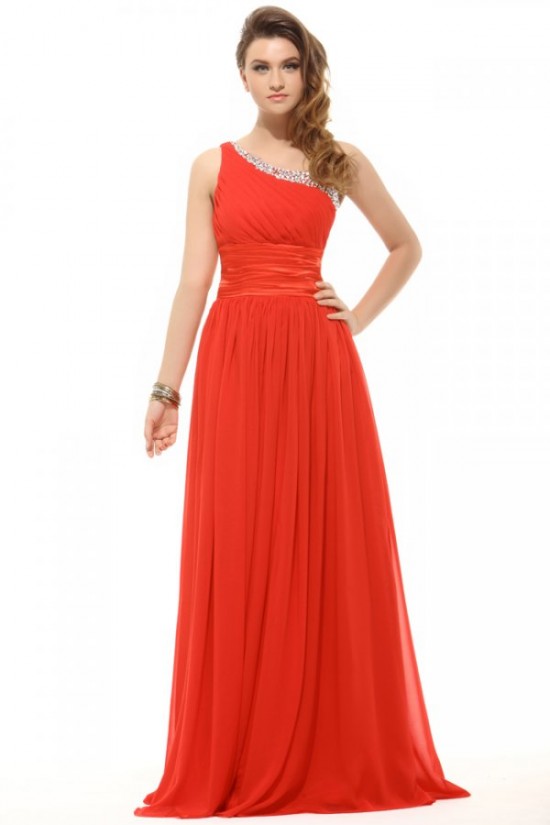 A-Line One-Shoulder Long Beaded Chiffon Prom Evening Formal Party Dresses ED010046 A-Line One-Shoulder Long Beaded Chiffon Prom Evening Formal Party Dresses ED010046