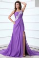 A-Line One-Shoulder Long Chiffon Prom Evening Formal Party Dresses ED010049
