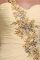 Long Yellow One-Shoulder Beaded Chiffon Prom Evening Formal Party Dresses ED010050