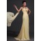Long Yellow One-Shoulder Beaded Chiffon Prom Evening Formal Party Dresses ED010050