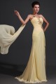 Long Yellow One-Shoulder Beaded Chiffon Prom Evening Formal Party Dresses ED010050