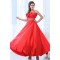 A-Line Spaghetti Strap Beaded Long Red Prom Evening Formal Party Dresses ED010051