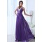 A-Line Spaghetti Strap Beaded Long Purple Prom Evening Formal Party Dresses ED010052