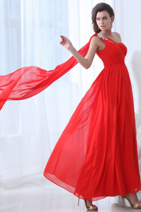A-Line One-Shoulder Long Red Chiffon Prom Evening Formal Party Dresses ED010053 A-Line One-Shoulder Long Red Chiffon Prom Evening Formal Party Dresses ED010053