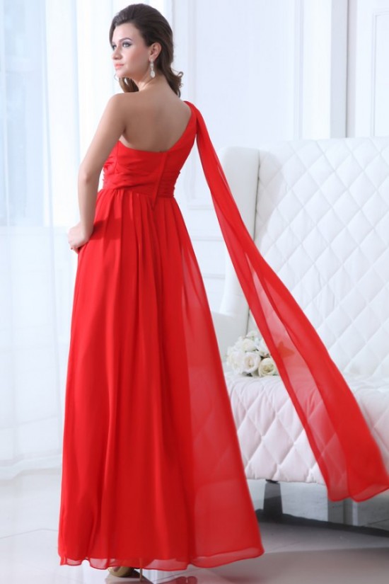 A-Line One-Shoulder Long Red Chiffon Prom Evening Formal Party Dresses ED010053 A-Line One-Shoulder Long Red Chiffon Prom Evening Formal Party Dresses ED010053