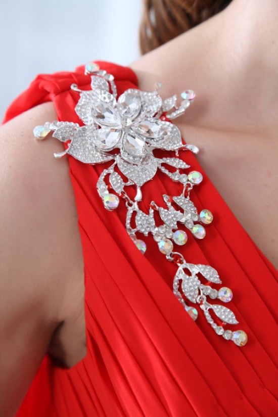 A-Line One-Shoulder Long Red Chiffon Prom Evening Formal Party Dresses ED010053 A-Line One-Shoulder Long Red Chiffon Prom Evening Formal Party Dresses ED010053
