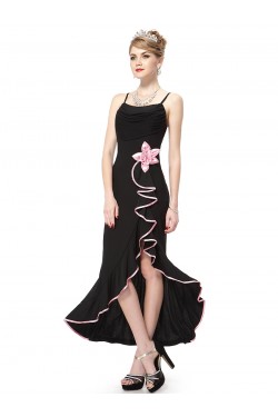 Long Black Spaghetti Strap Prom Evening Formal Party Dresses ED010056