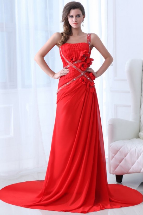 Sheath One-Shoulder Beaded Long Red Chiffon Prom Evening Formal Party Dresses ED010058 Sheath One-Shoulder Beaded Long Red Chiffon Prom Evening Formal Party Dresses ED010058