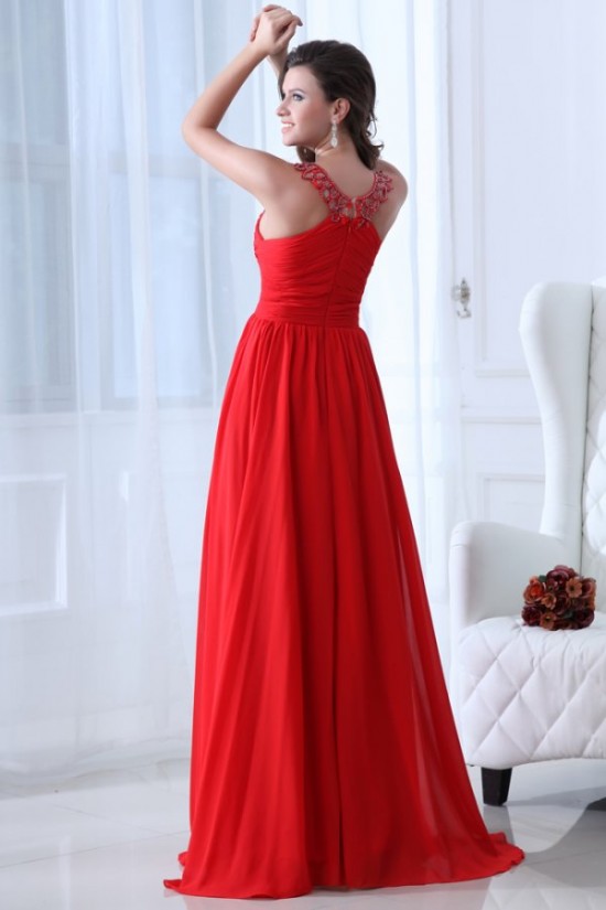 A-Line Beaded Long Red Chiffon Prom Evening Formal Party Dresses ED010059 A-Line Beaded Long Red Chiffon Prom Evening Formal Party Dresses ED010059