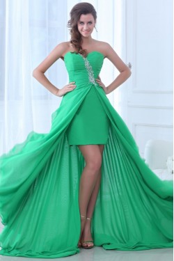High Low Sweetheart Chiffon Prom Evening Formal Party Dresses ED010063