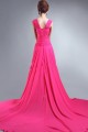 A-Line Beaded Long Pink Chiffon Prom Evening Formal Party Dresses ED010065