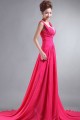 A-Line Beaded Long Pink Chiffon Prom Evening Formal Party Dresses ED010065