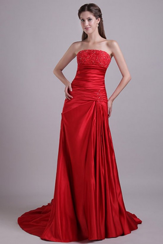 Sheath/Column Strapless Long Red Prom Evening Formal Party Dresses ED010067 Sheath/Column Strapless Long Red Prom Evening Formal Party Dresses ED010067