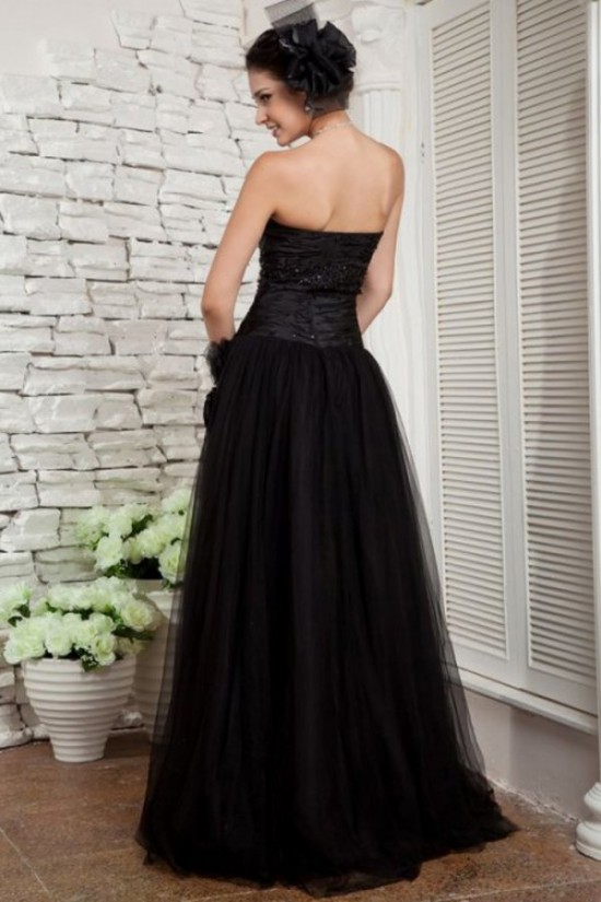 A-Line Sweetheart Long Black Prom Evening Formal Party Dresses ED010069