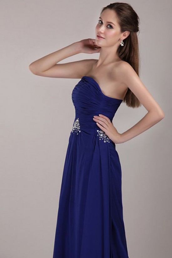 Sheath/Column Strapless Long Blue Chiffon Prom Evening Formal Party Dresses ED010070 Sheath/Column Strapless Long Blue Chiffon Prom Evening Formal Party Dresses ED010070