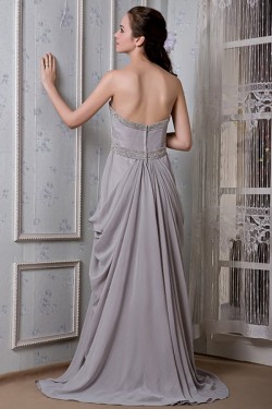Long Silver Chiffon Prom Evening Formal Party Dresses/Maternity Evening Dresses ED010071