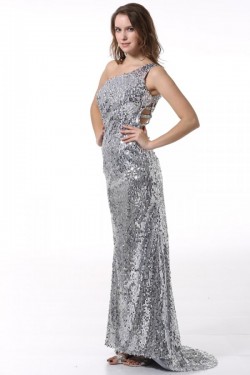 Trumpet/Mermaid One-Shoulder Sequin Long Prom Evening Formal Party Dresses ED010073