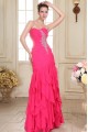 Trumpet/Mermaid Sweetheart Beaded Long Pink Chiffon Prom Evening Formal Party Dresses ED010077