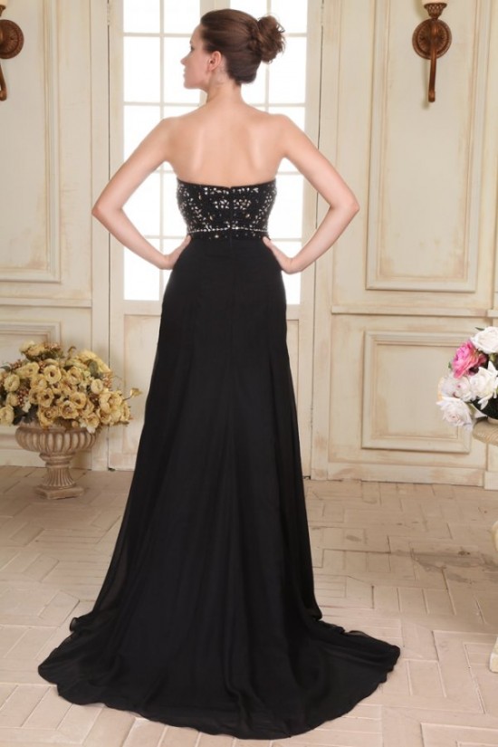 Long Black Chiffon Beaded Prom Evening Formal Party Dresses ED010078 Long Black Chiffon Beaded Prom Evening Formal Party Dresses ED010078