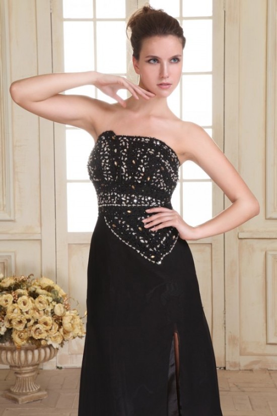 Long Black Chiffon Beaded Prom Evening Formal Party Dresses ED010078 Long Black Chiffon Beaded Prom Evening Formal Party Dresses ED010078