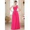 A-Line One-Shoulder Long Pink Chiffon Prom Evening Formal Party Dresses/Bridesmaid Dresses ED010079