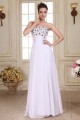 A-Line Long White Strapless Beaded Chiffon Prom Evening Formal Party Dresses ED010080