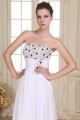 A-Line Long White Strapless Beaded Chiffon Prom Evening Formal Party Dresses ED010080