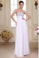 A-Line Long White Strapless Beaded Chiffon Prom Evening Formal Party Dresses ED010080
