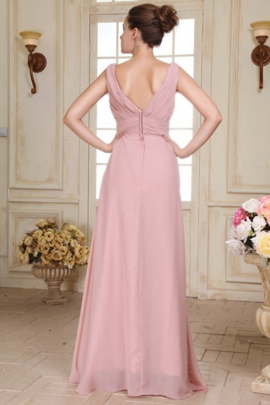 Long Pink Chiffon Prom Evening Formal Party Dresses ED010081