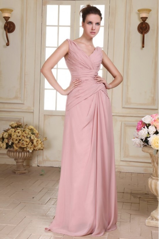 Long Pink Chiffon Prom Evening Formal Party Dresses ED010081