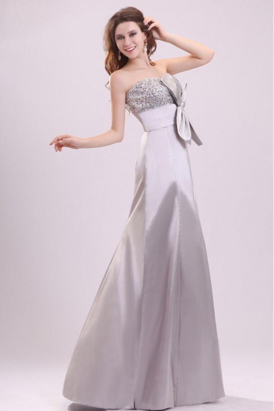 Long Silver Strapless Beaded Prom Evening Formal Party Dresses ED010089 Long Silver Strapless Beaded Prom Evening Formal Party Dresses ED010089