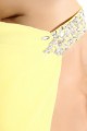 One-Shoulder Beaded Long Yellow Chiffon Prom Evening Formal Party Dresses ED010096