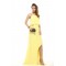 One-Shoulder Beaded Long Yellow Chiffon Prom Evening Formal Party Dresses ED010096
