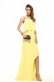 One-Shoulder Beaded Long Yellow Chiffon Prom Evening Formal Party Dresses ED010096