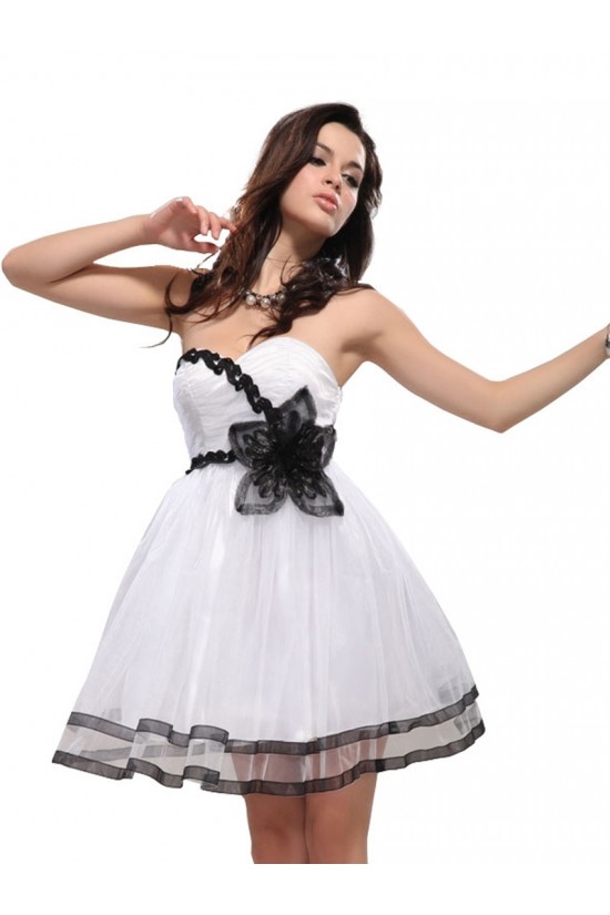 A-Line Sweetheart Short Black White Prom Evening Formal Party Dresses ED010097 A-Line Sweetheart Short Black White Prom Evening Formal Party Dresses ED010097