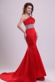 Trumpet/Mermaid Strapless Long Red Prom Evening Formal Party Dresses ED010100