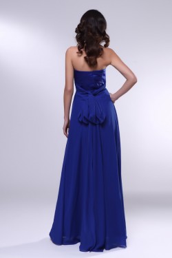 A-Line Sweetheart Beaded Long Blue Chiffon Prom Evening Formal Dresses ED011000