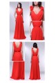 A-Line V-Neck Long Chiffon Prom Evening Formal Dresses ED011001