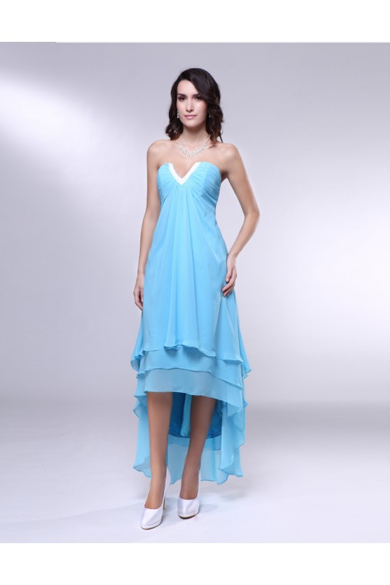 High Low Blue Chiffon Prom Evening Formal Dresses ED011003 High Low Blue Chiffon Prom Evening Formal Dresses ED011003