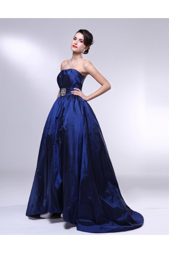 A-Line Strapless Beaded Blue Taffeta Prom Evening Formal Dresses ED011006 A-Line Strapless Beaded Blue Taffeta Prom Evening Formal Dresses ED011006
