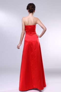 A-Line Beaded Long Red Prom Evening Formal Dresses ED011008