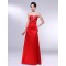 A-Line Beaded Long Red Prom Evening Formal Dresses ED011008