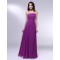 A-Line Strapless Beaded Long Purple Chiffon Prom Evening Formal Dresses ED011009